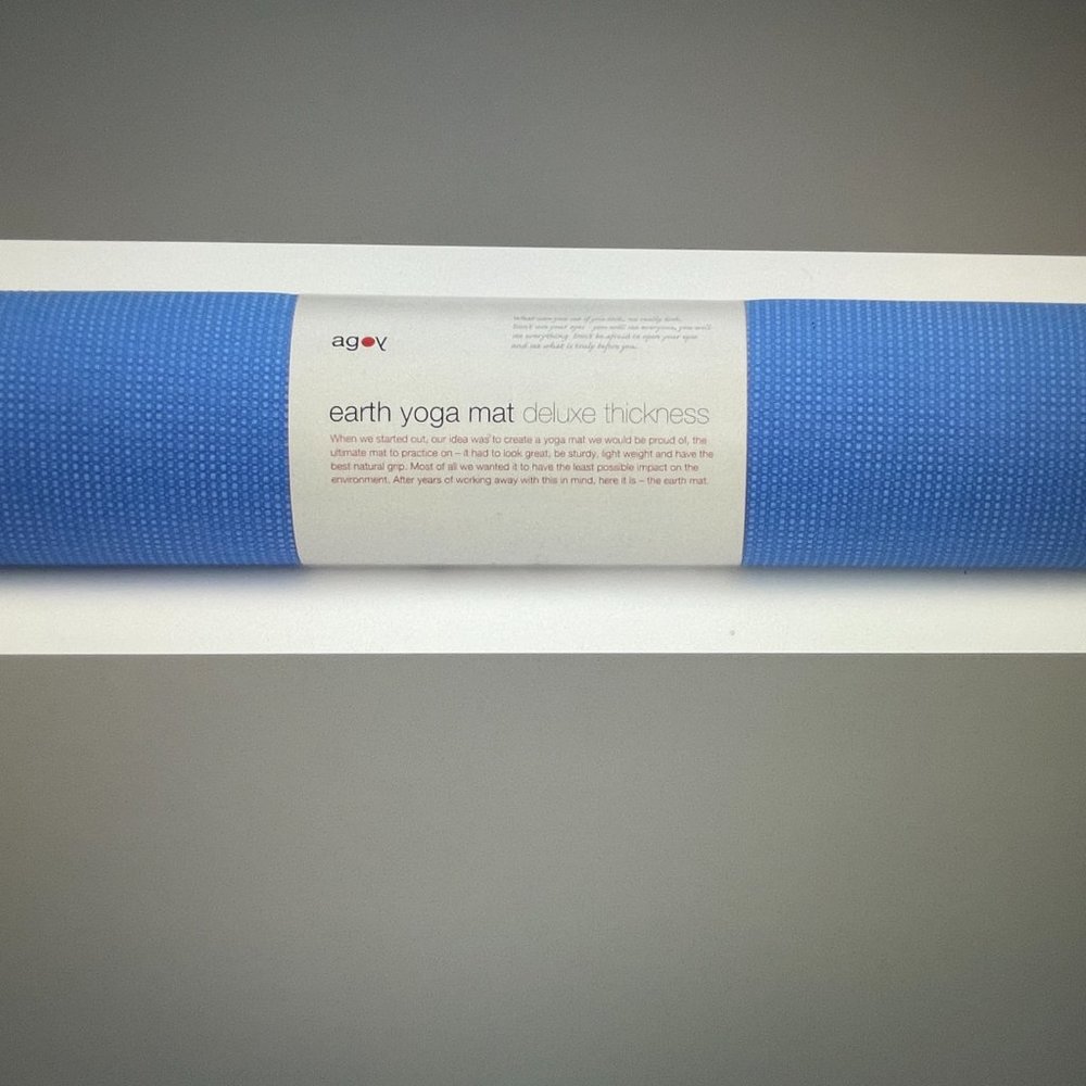 Eco-friendly TPE Deluxe EARTH Yoga Mat - Ocean Blue - by agoy of London